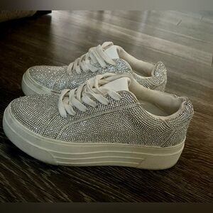 Jessica Simpson Silver Glitter Sneakers